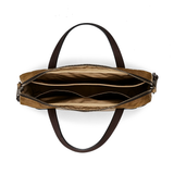 Tin Cloth Compact Briefcase, Dark Tan