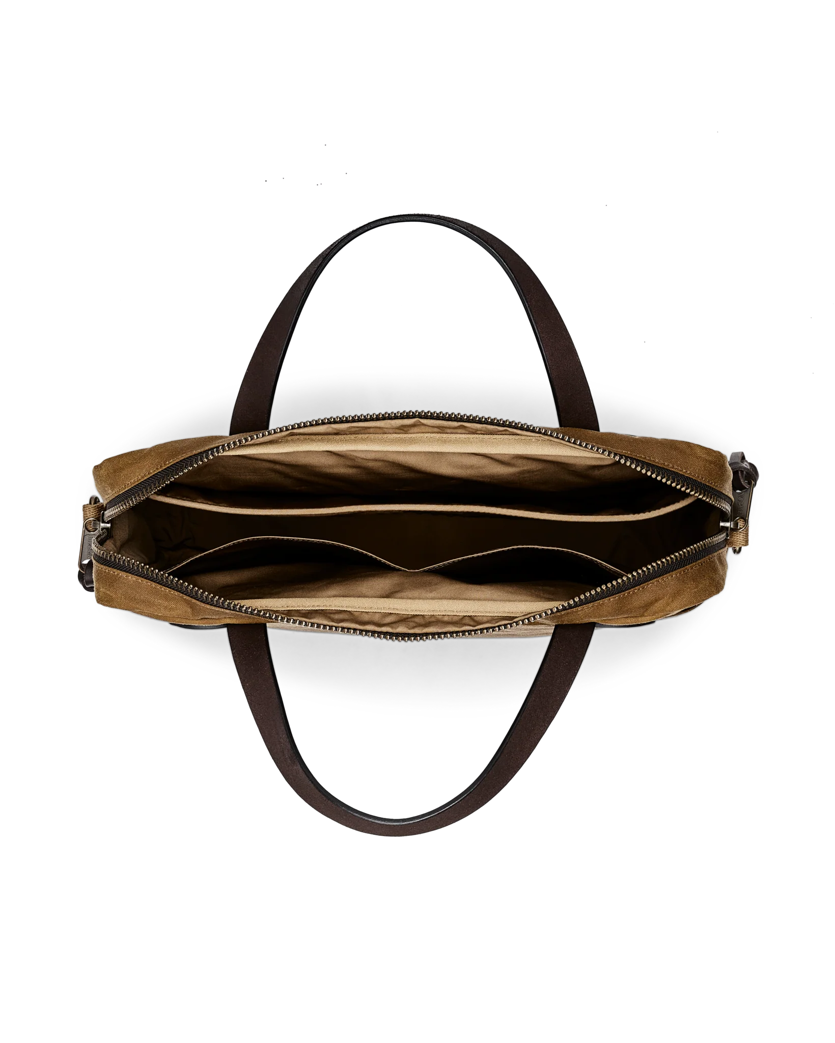 Tin Cloth Compact Briefcase, Dark Tan