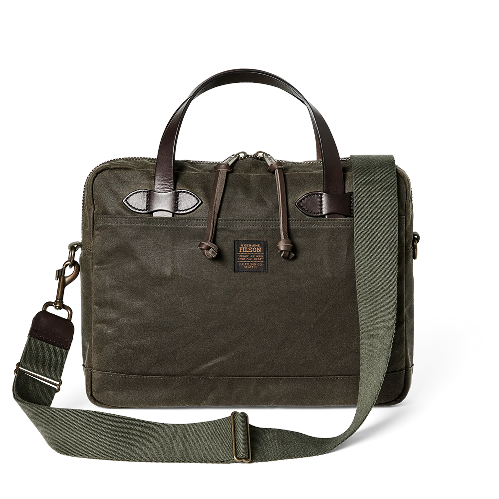 Tin Cloth Compact Briefcase, Otter Green