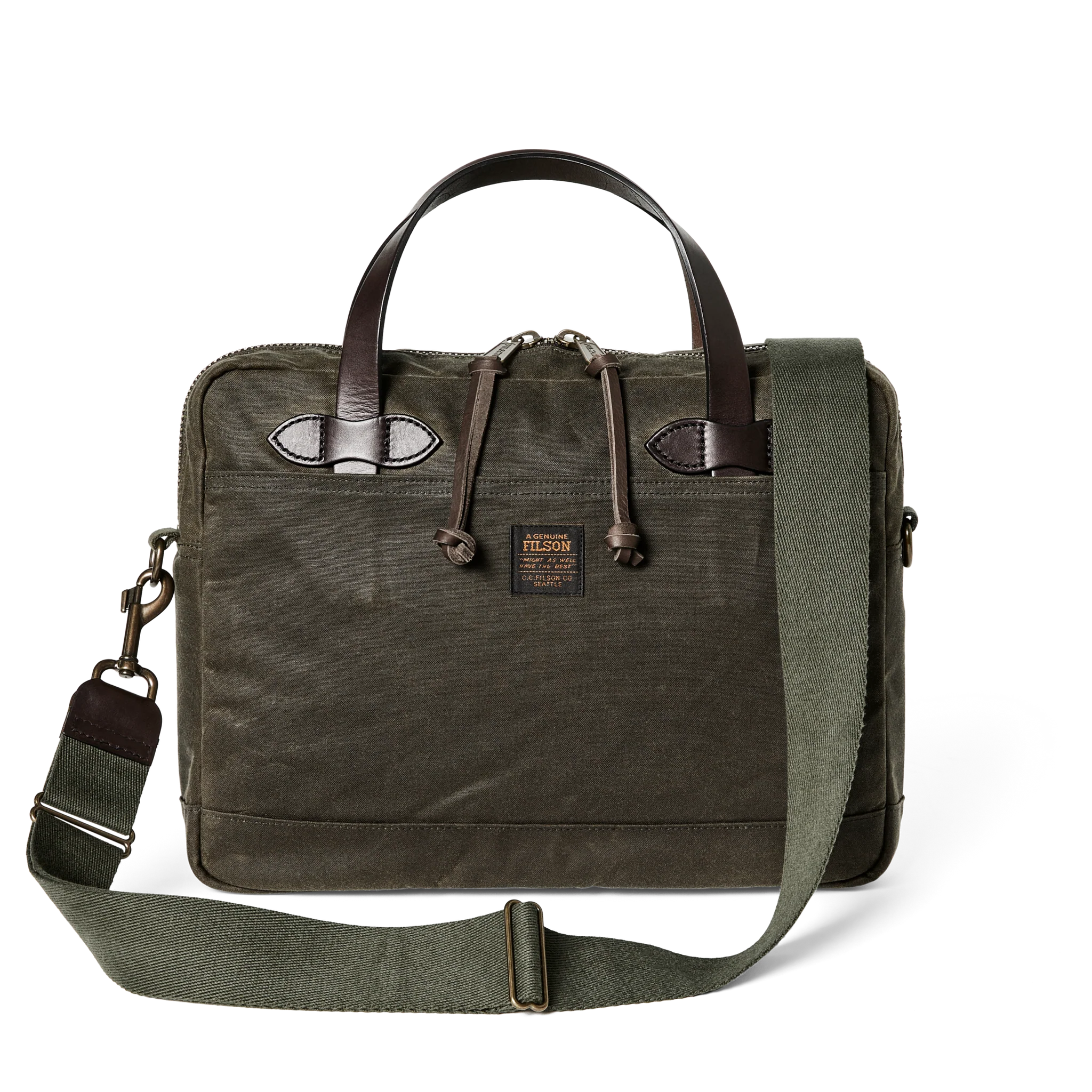 Tin Cloth Compact Briefcase, Otter Green
