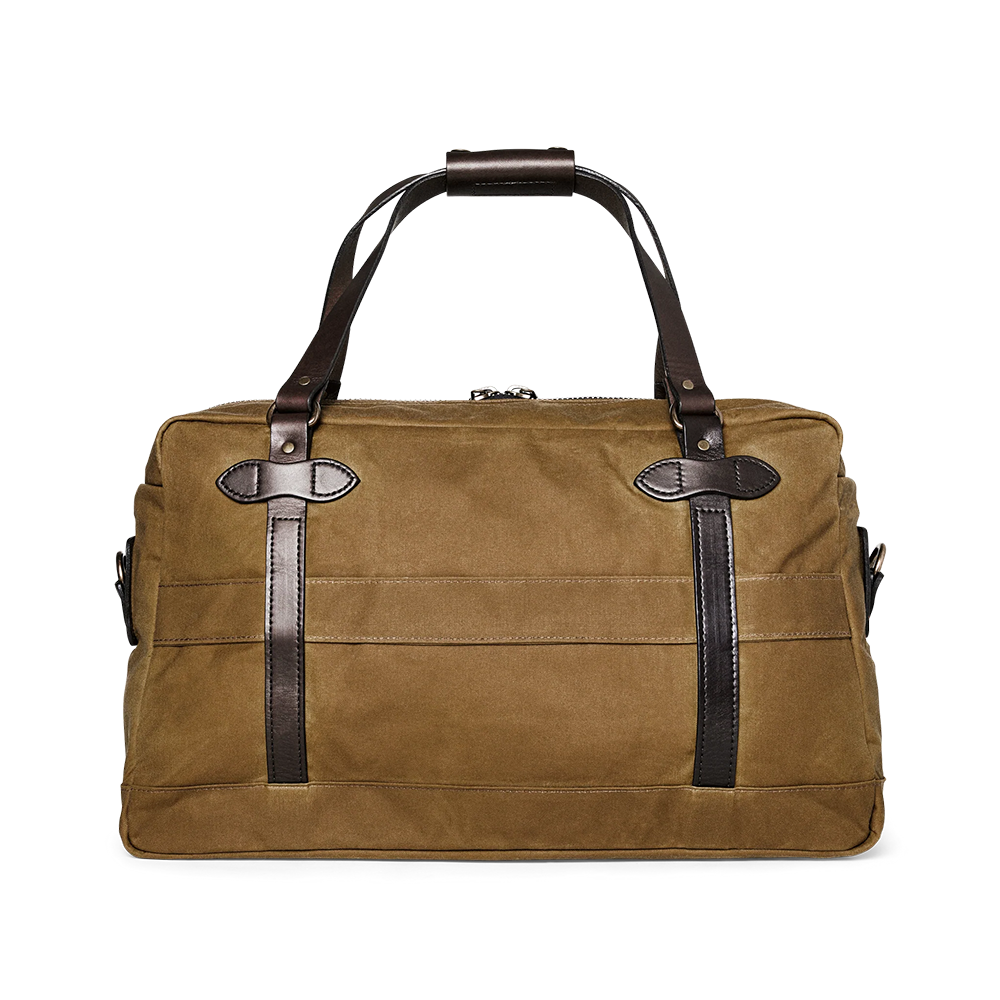 48 Hr Tin Cloth Duffle, Dark Tan and Brass