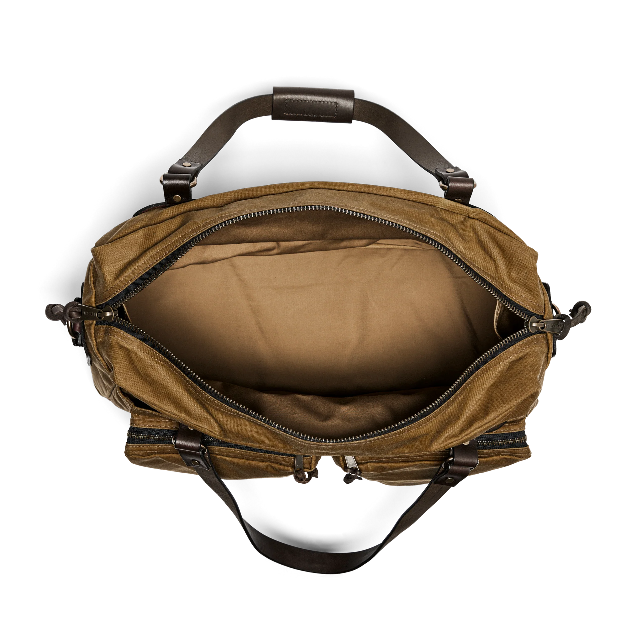 48 Hr Tin Cloth Duffle, Dark Tan and Brass