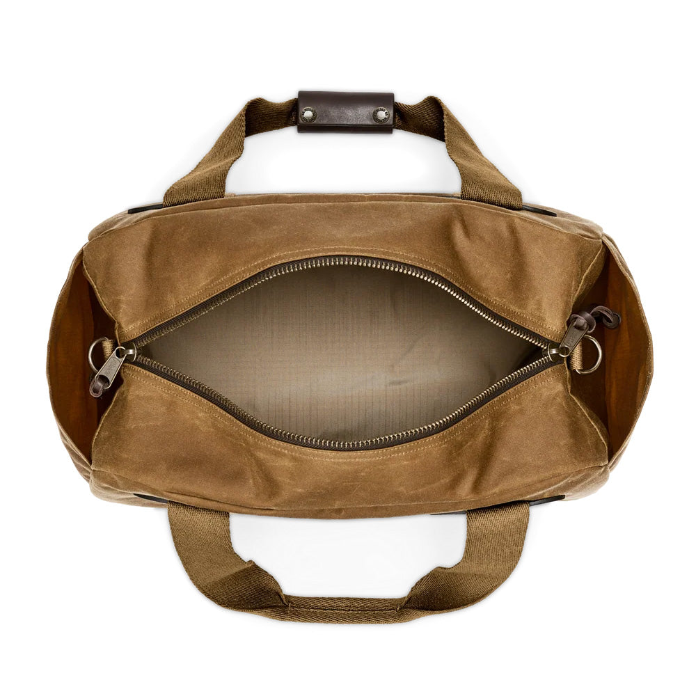 Small Tin Cloth Duffle Bag, Dark Tan