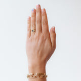 Frame Signet Ring with Baguette Bicolor Sapphire