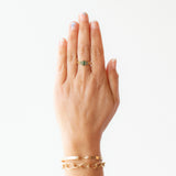 Green, Blue, Yellow Sapphire Five-Stone Steppe Ring