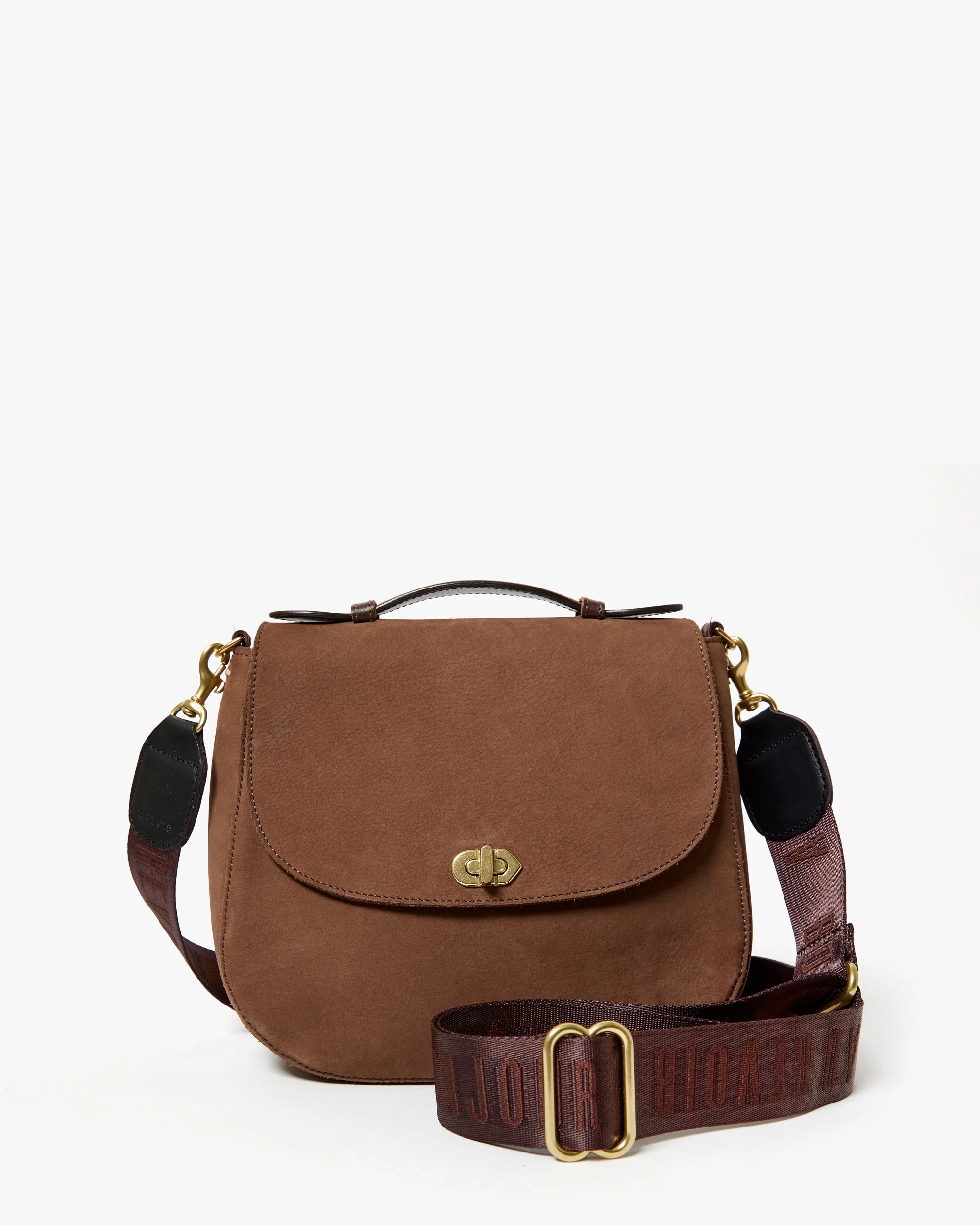Adjustable Crossbody Strap, Chocolate Bonjour Au Revoir
