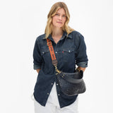 Adjustable Crossbody Strap, Tan with Bright Poppy/Navy Petite Ciao