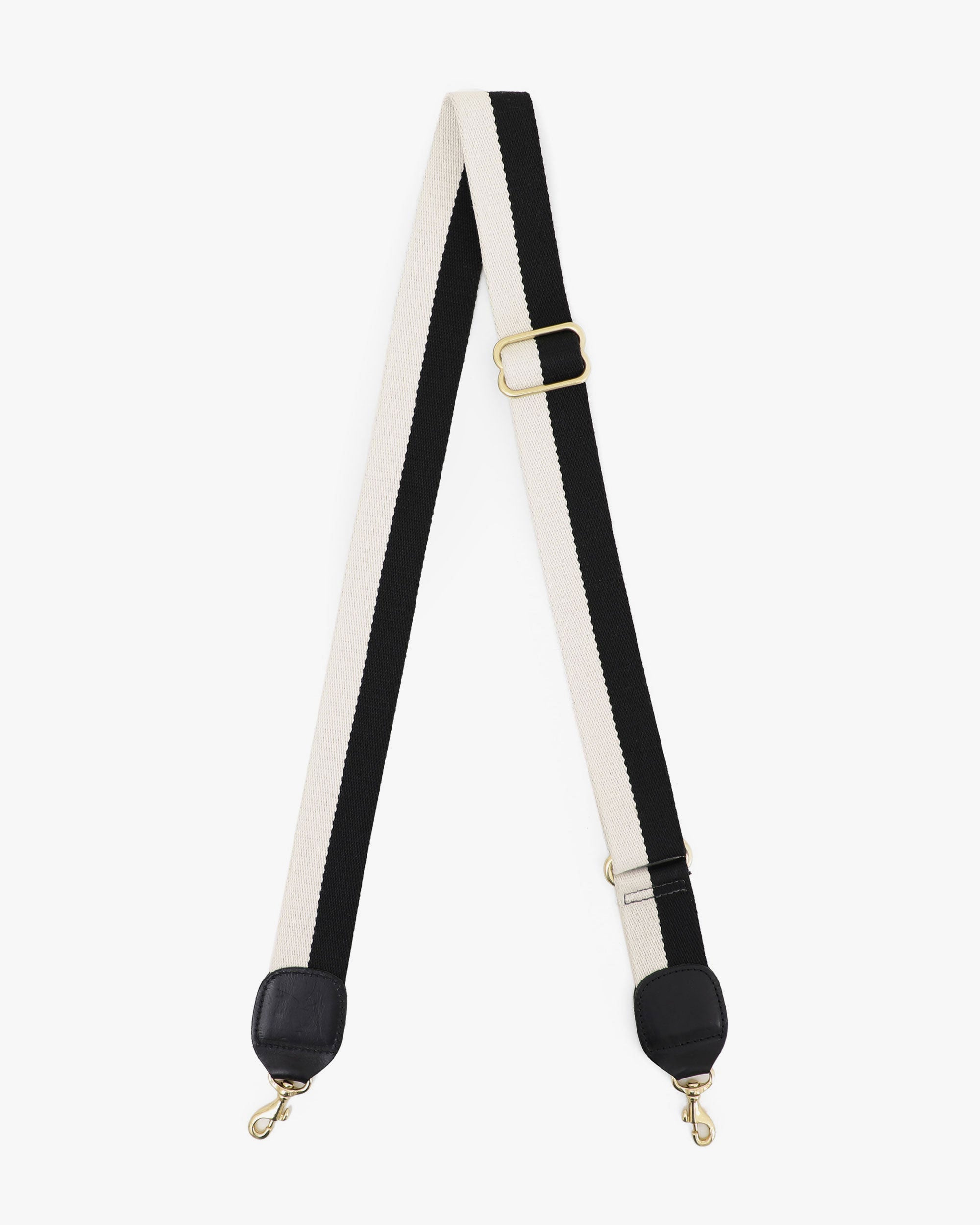 Adjustable Crossbody Strap, Two Tone Webbing, Black Cream
