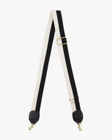 Adjustable Crossbody Strap, Two Tone Webbing, Black Cream