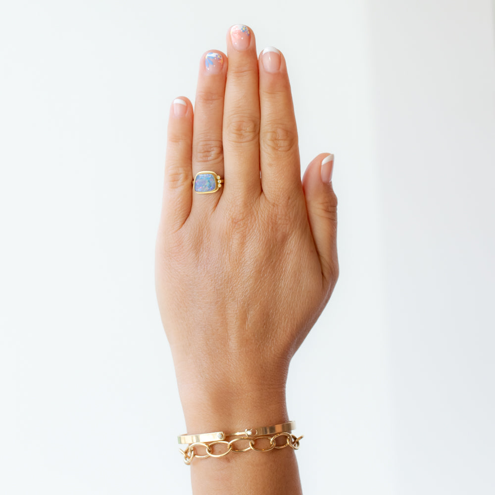 Australian Opal Ring with Diamonds