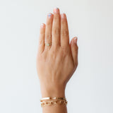 Narrow Flourish Diamond Ring with Six Diamond Dots