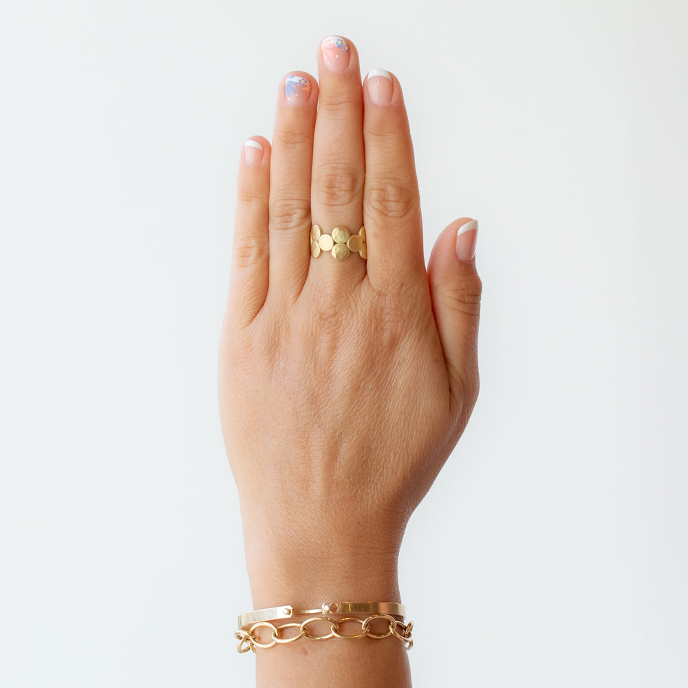 Wide Hammered Dot Band