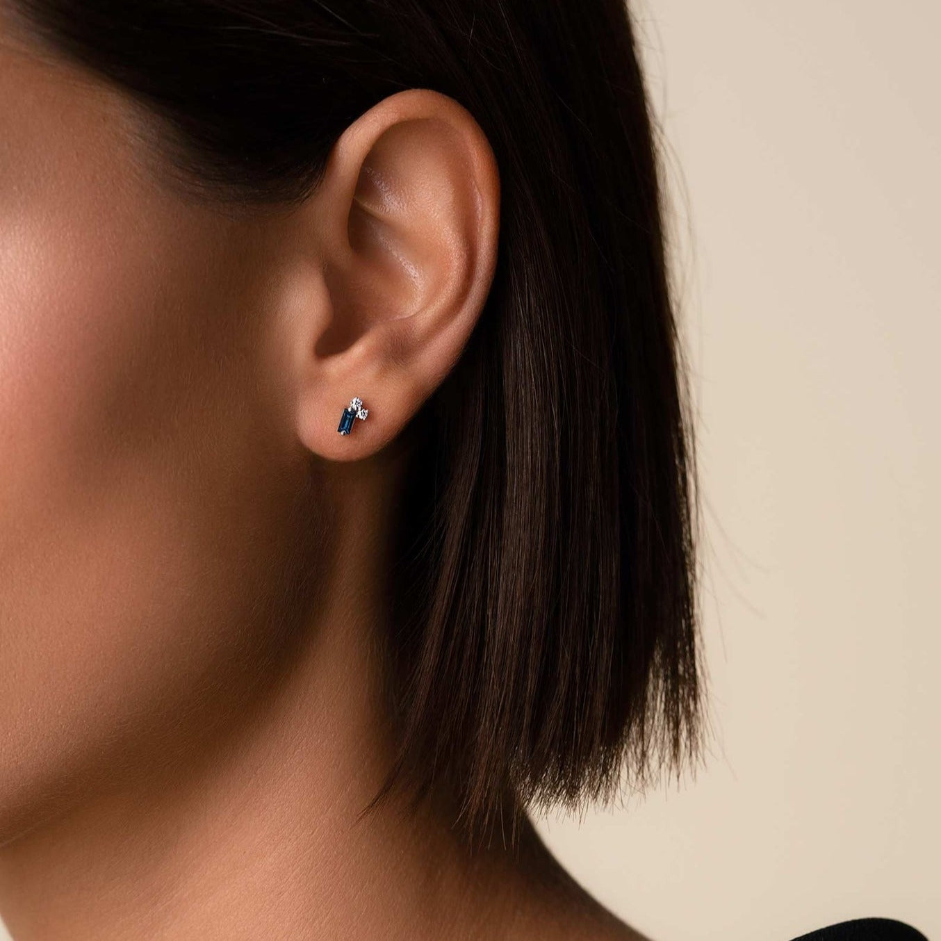 Suzanne Kalan | 18k Mini Dark Blue Sapphire Stud Earrings