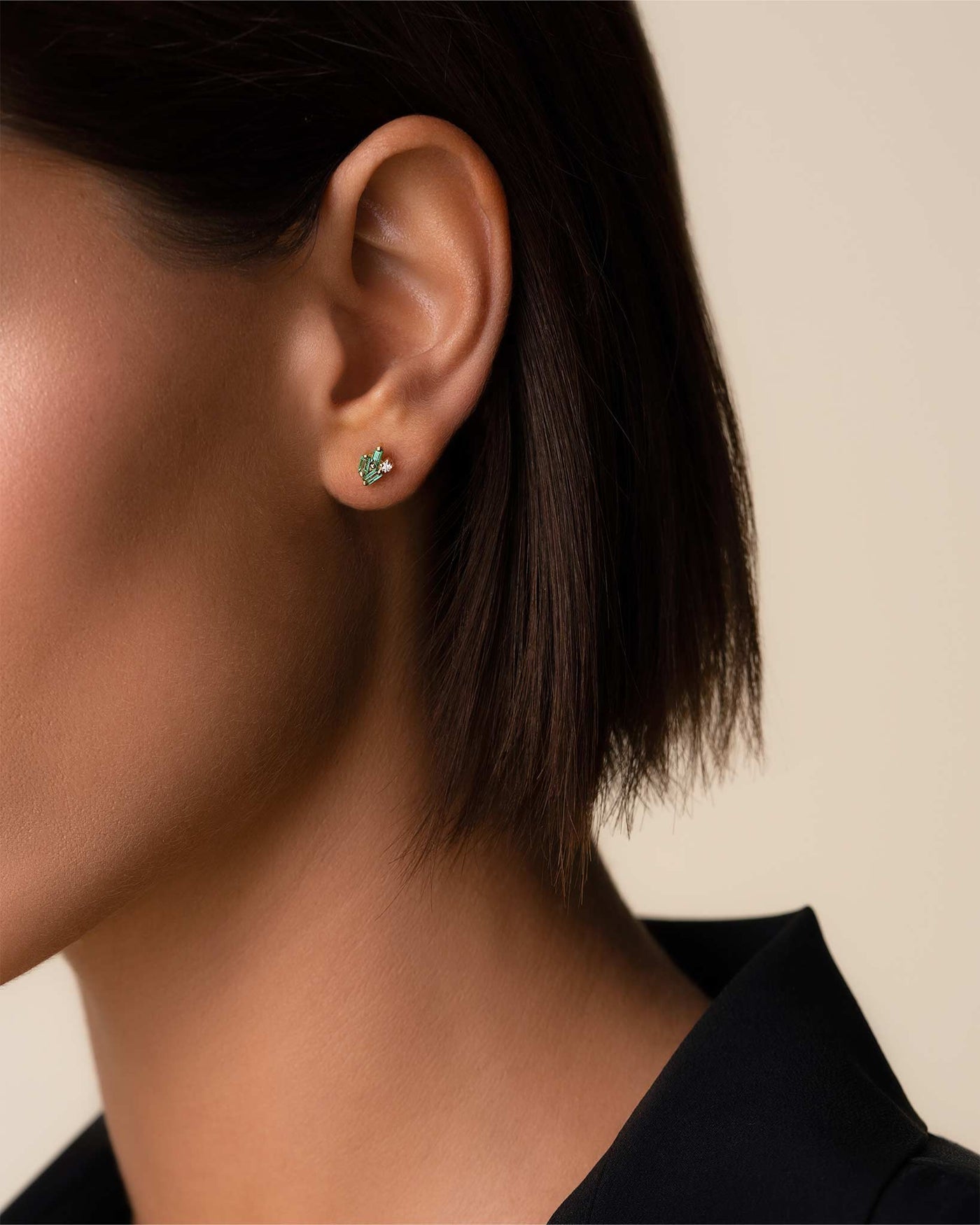 Suzanne Kalan | 18k Mini Cluster Emerald Stud Earrings