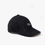 Corduroy Baseball Hat, Black Embroidered Oui