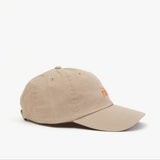 Khaki Baseball Hat, Embroidered Orange Petit Ciao