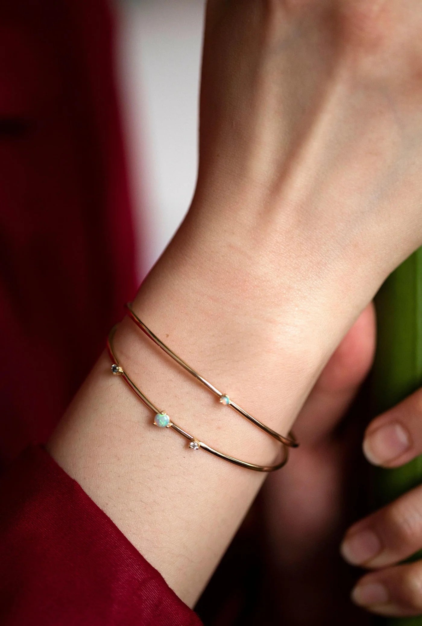 Wwake | Three Stone Cuff Bracelet