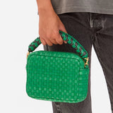 Braided Top Handle, Green Apple/Black