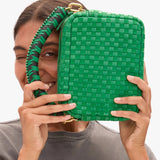 Braided Top Handle, Green Apple/Black