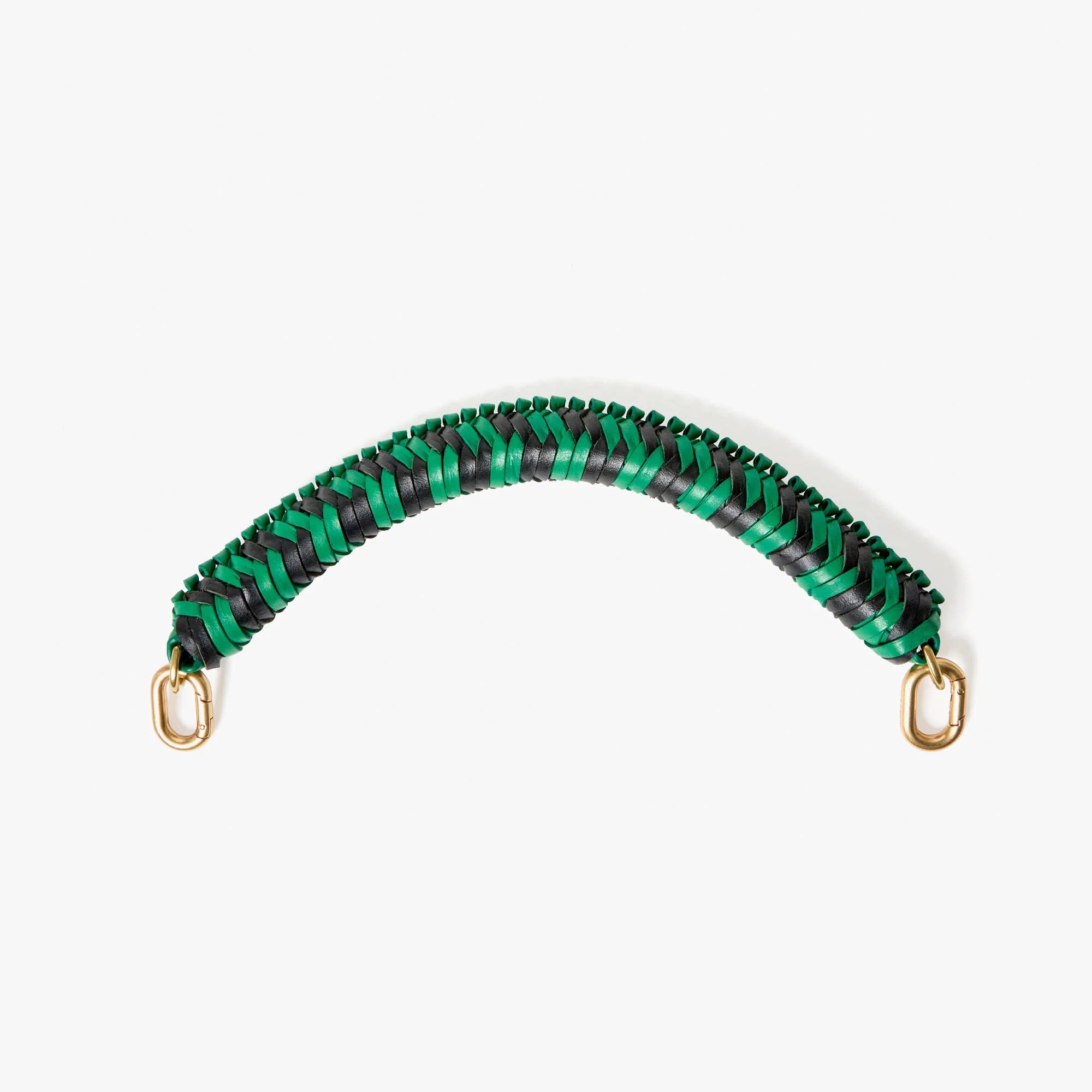 Braided Top Handle, Green Apple/Black