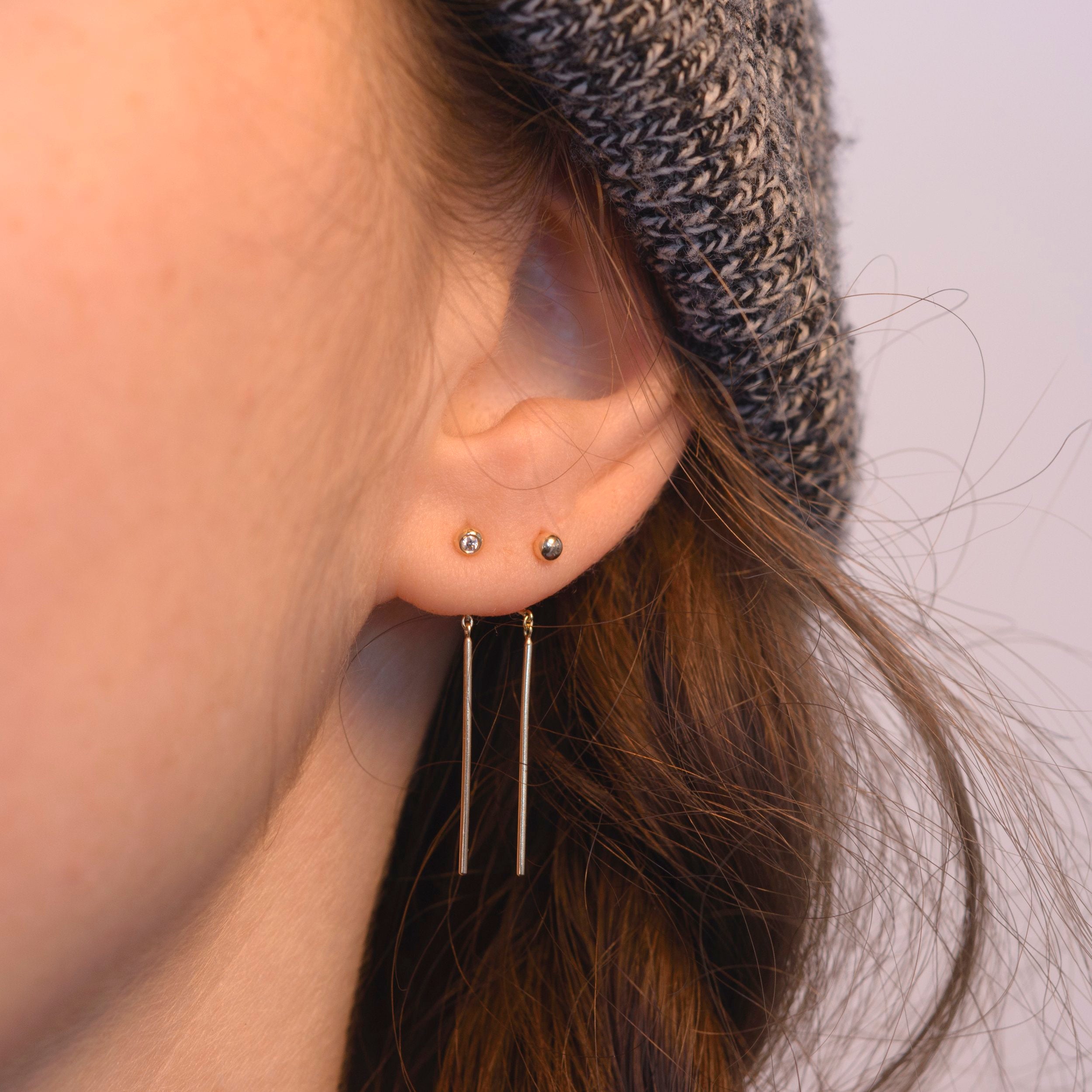 Diamond Chime Stud Earring (Single)