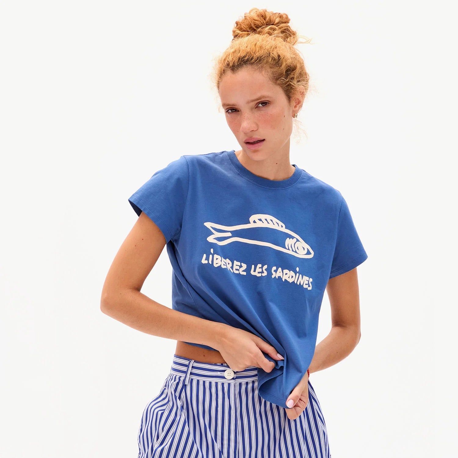 Classic Tee, French Blue Liberez Les Sardines