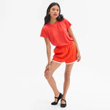 Le Jogging Short, L'Orange with Cream Piping