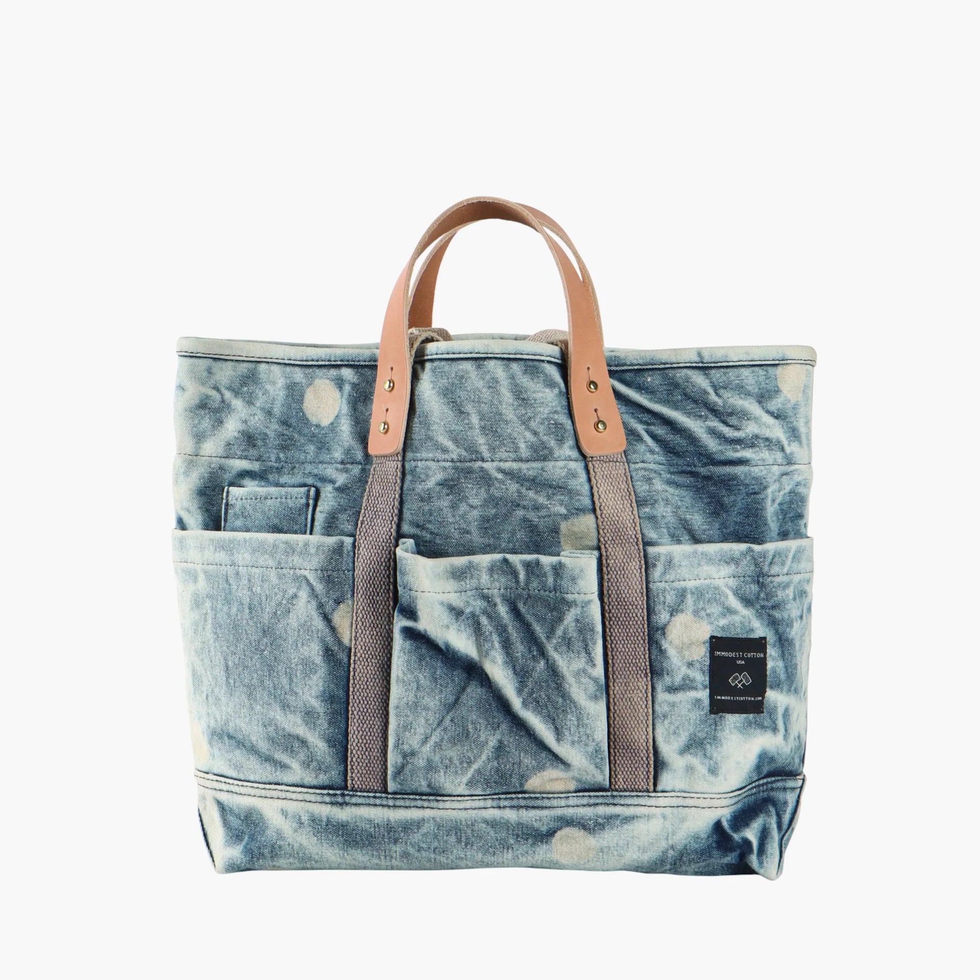 Construction Tote, Faded Denim Moon
