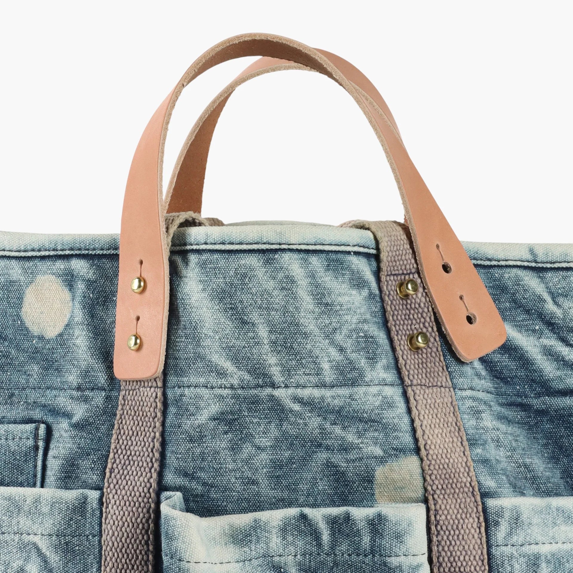 Construction Tote, Faded Denim Moon