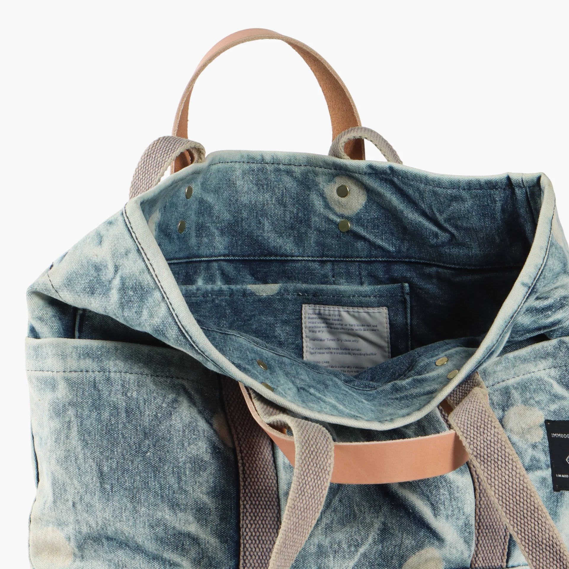 Construction Tote, Faded Denim Moon