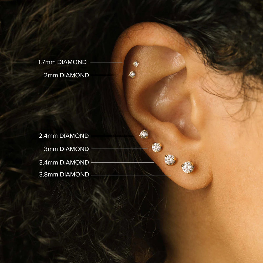 Zoe Chicco | Prong Set Diamond Stud Earrings (2.4mm)