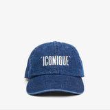 Denim Baseball Hat, Embroidered Iconique