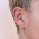 Diamond Huggie Drop Earring (Single)