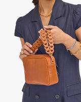 Double Veg Link Shortie Strap, Tan Cuoio