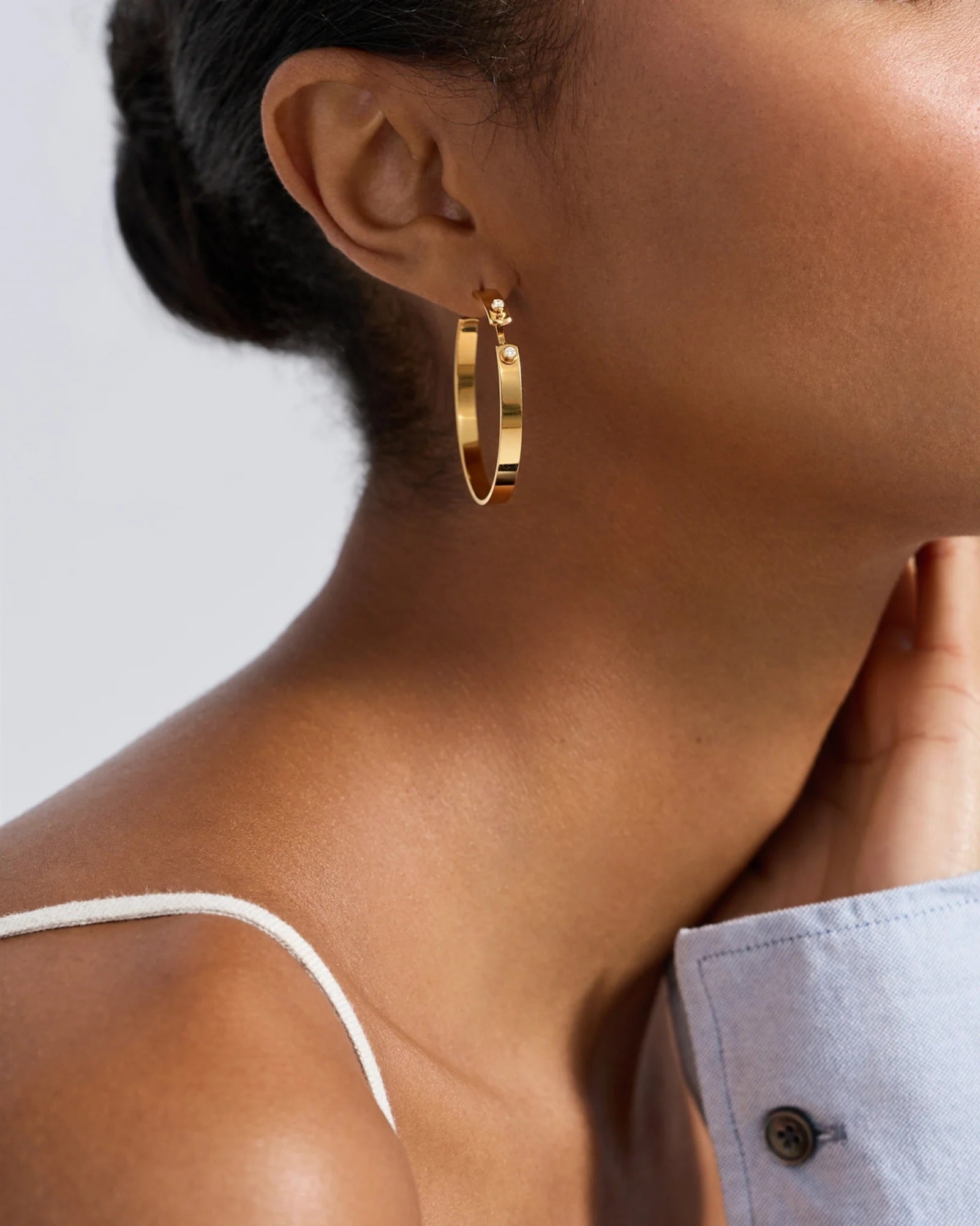 Monday Mood Hoop Earrings with Diamonds