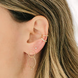Diamond Bezel Open Hoop Earrings