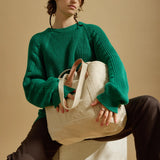 Small East West Tote, Natural