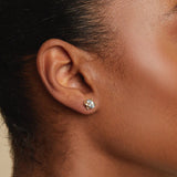 Aquamarine and Diamond Encrusted Stud Earrings