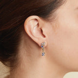 Asymmetric Sapphire Encrusted Drop Earrings