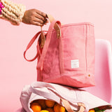 Small East West Tote, Flamingo