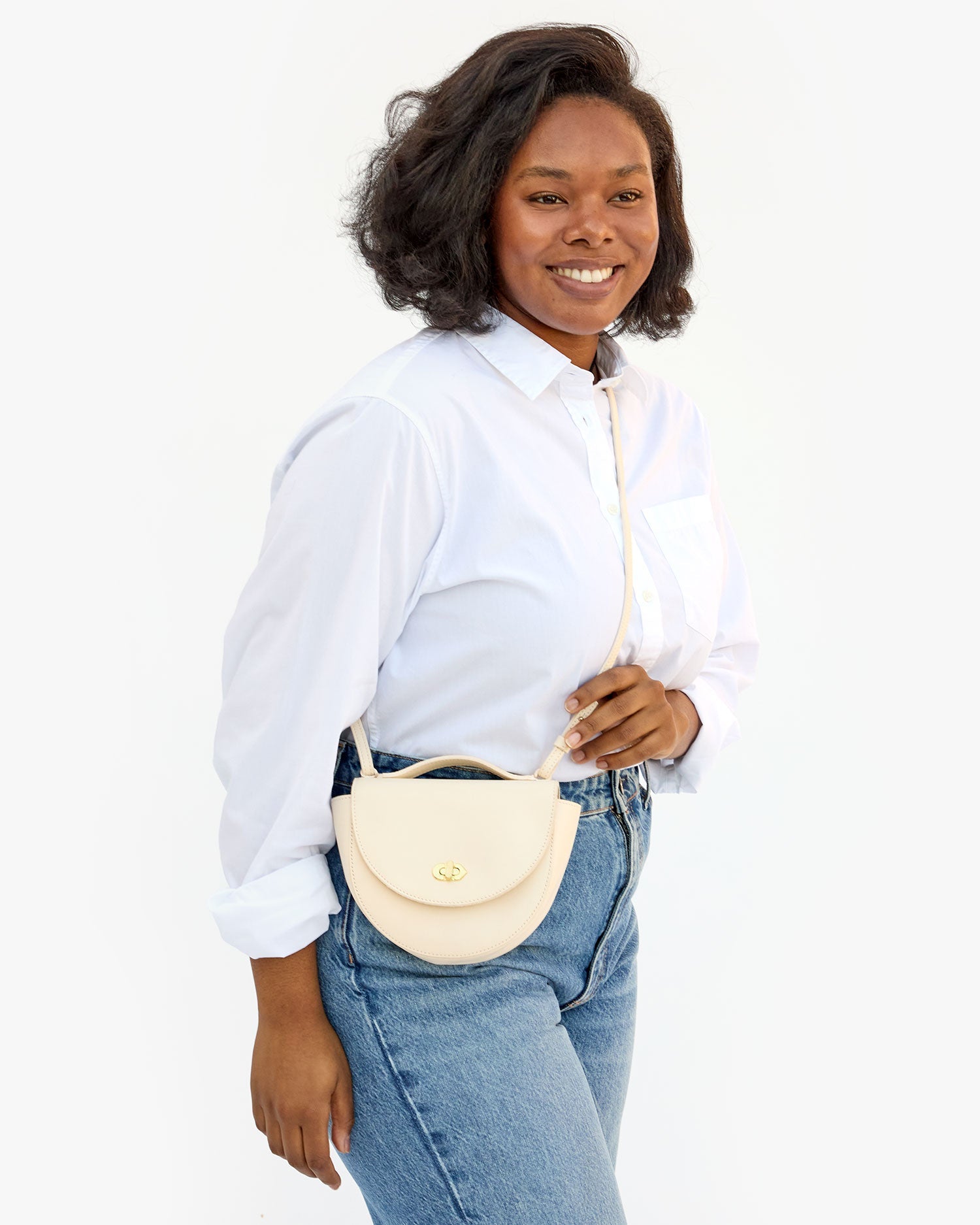 Elodie Crossbody Bag, Cream