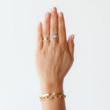 Aquamarine Ring with Moonstones