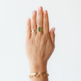 Moss Green Tourmaline and Diamond Ring