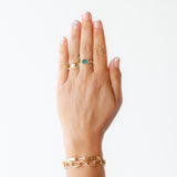 Teal Tourmaline and Salt and Pepper Diamond Ring