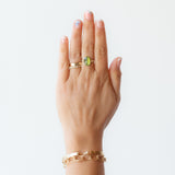 Vessonite Garnet Ring with Gold Beads