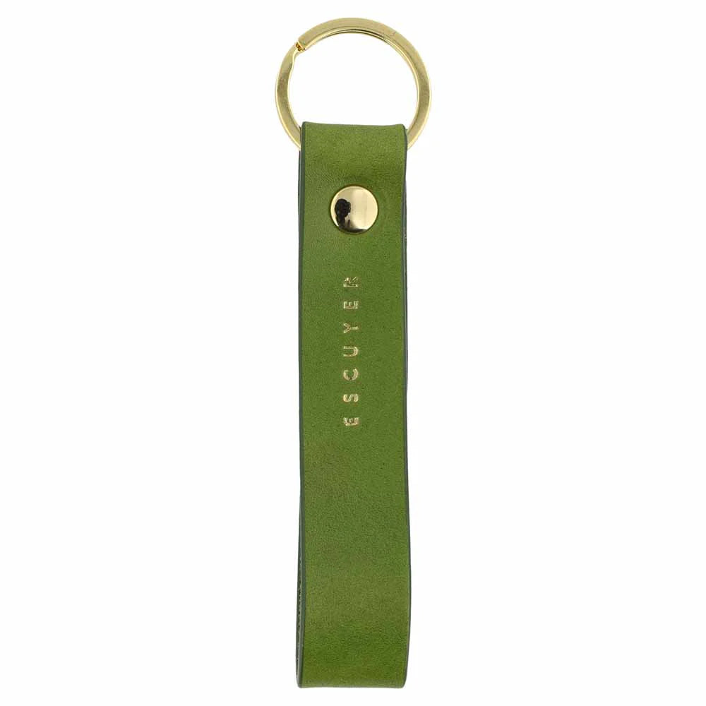 Leather Keychain, Jungle Green