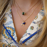 Malachite and Gold Stripe Rondelle Bead Charm