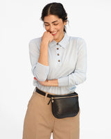Leather Fanny Pack, Black