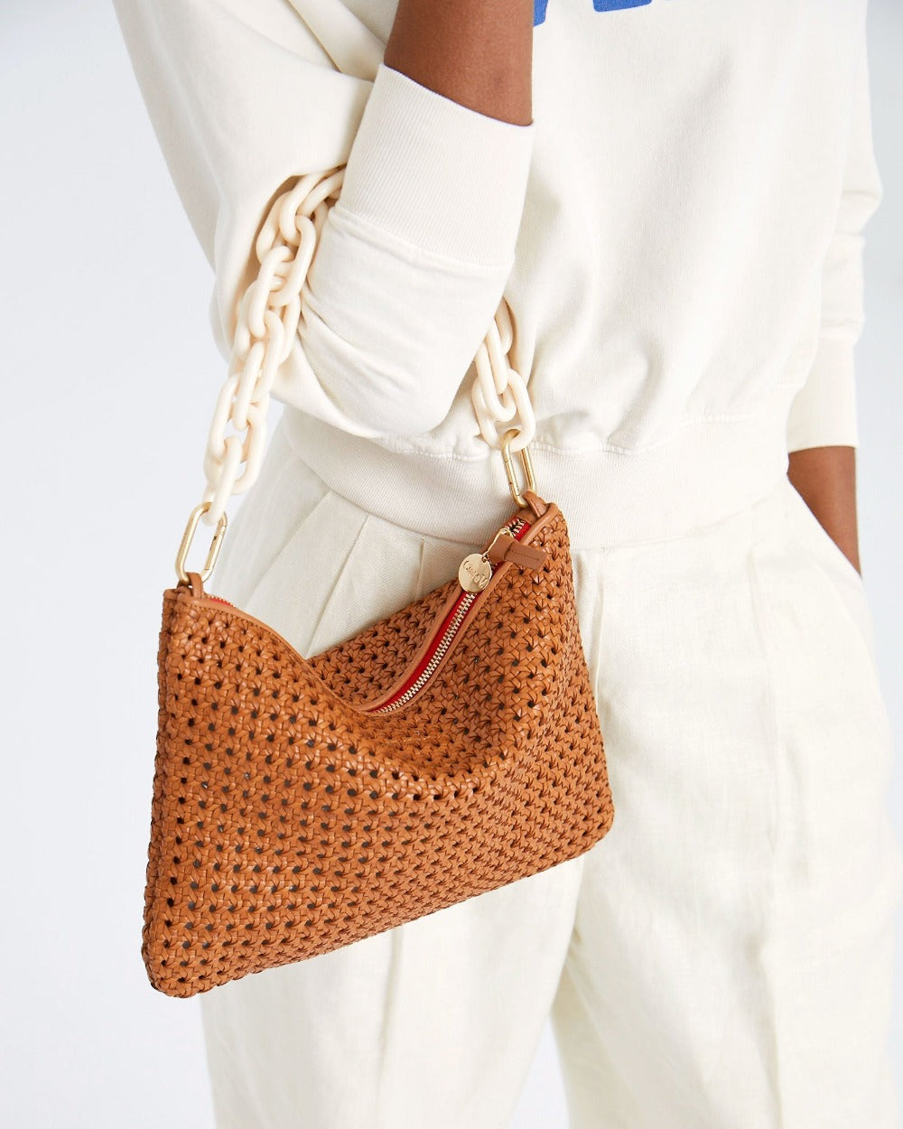 Clare V. | Flat Clutch with Tabs, Rattan Tan – LAPIS