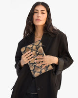 Flat Clutch with Tabs, Tan Desert Snake